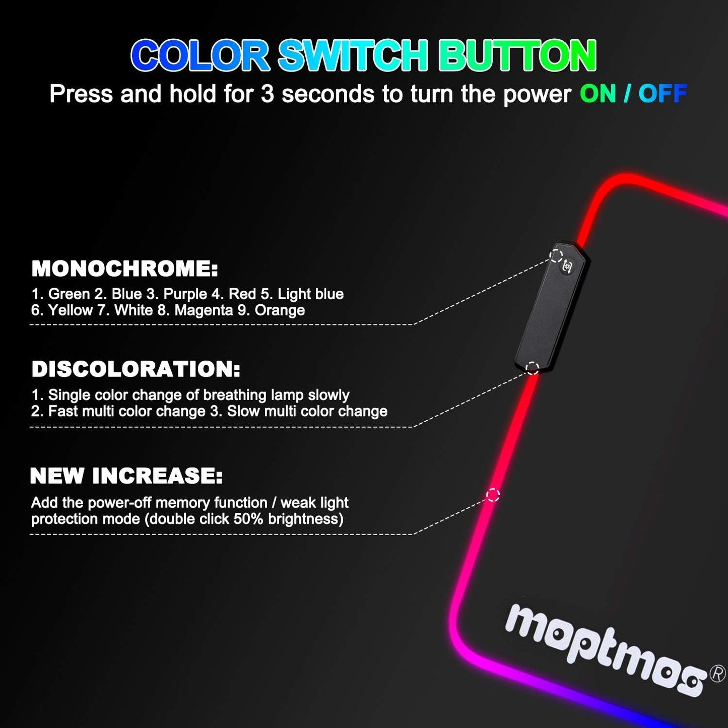 RGB Gaming Mouse Pad Anime Dragon Mousepad